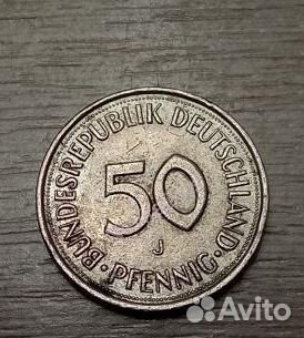 Монета Германии 50 пфеннигов 1990 г