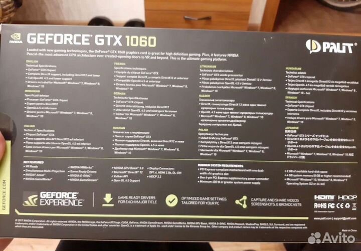 Видеокарта gtx 1060 6gb palit