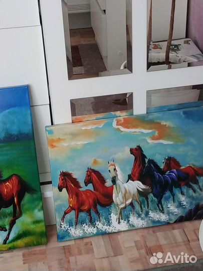 Картина Кони три штуки