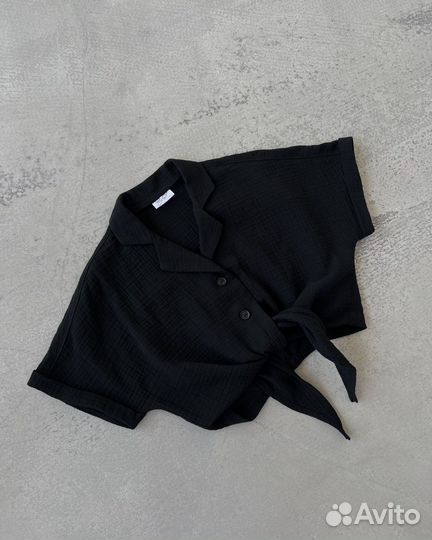 Рубашка из муслина с завязками для девочки