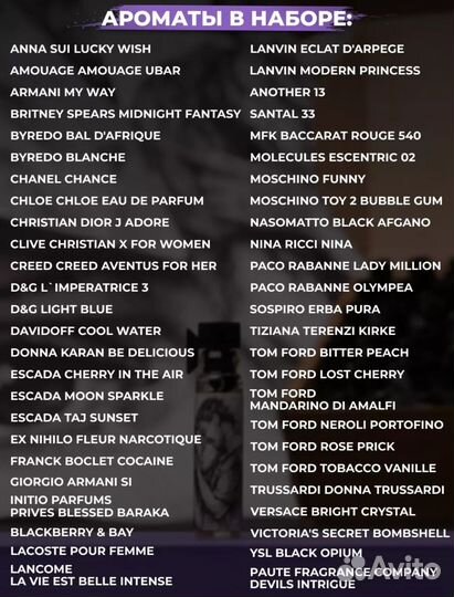 Духи женские пробники