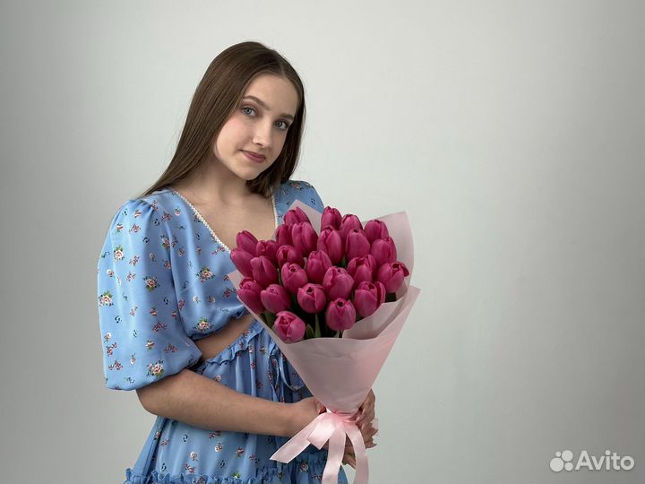 Тюльпаны розовые 25 шт