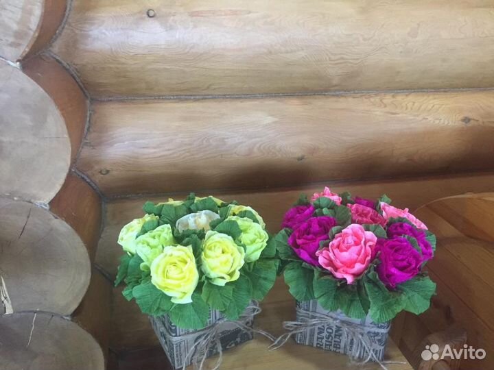 Букет из гофрированной бумаги с конфетами