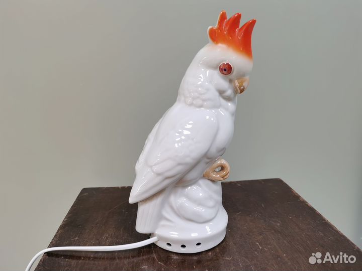Попугай светильник ночник фарфор городница
