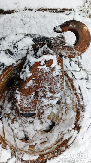 Крюк трелёвочный с блок роликом здоровенный