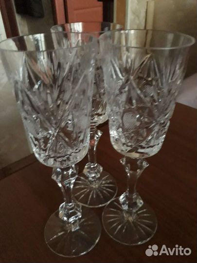 Фужеры хрустальные СССР Чехия