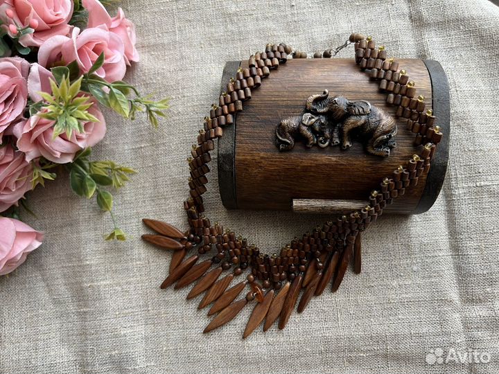 Шкатулка для украшений бамбуковая