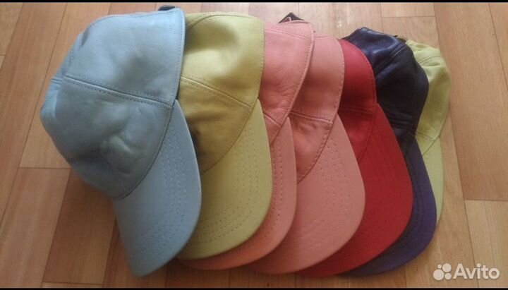 Кепка бейсболка цветная кожа натуральная