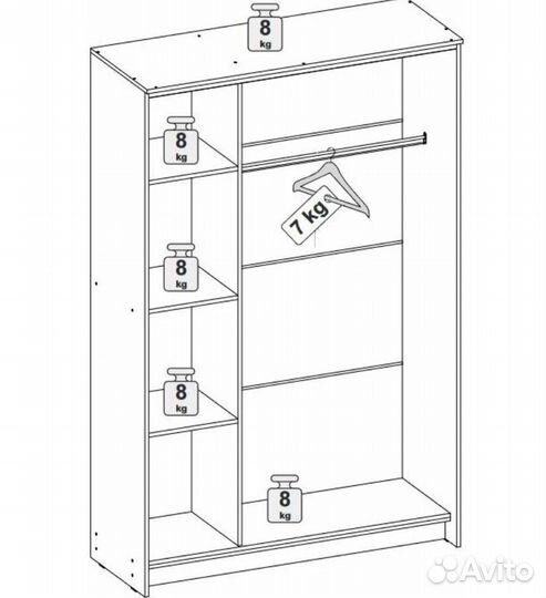 Шкаф купе белый с зеркалом новый доставка