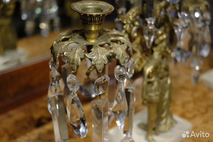 Антикварные бронзовые подсвечники