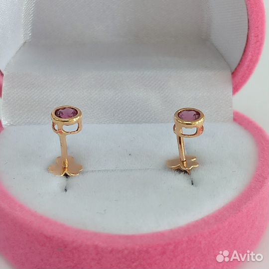 Золотые серьги гвоздики 585/1,000 Кп24 (124436)