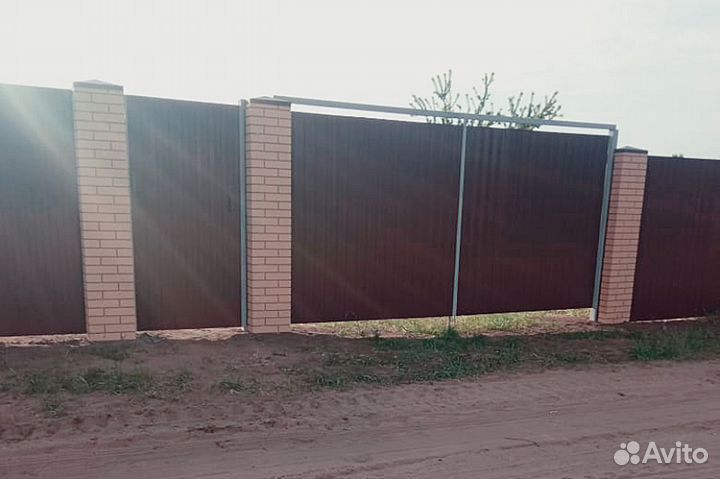 Забор с воротами 4 м под ключ, длина 20 м