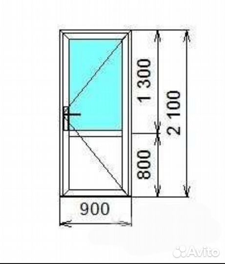 Дверь пластиковая пвх 90*210 новая