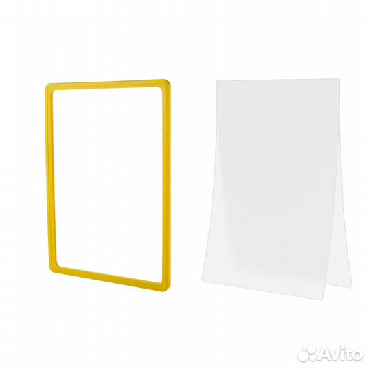 10 рамок A5 PF-А5 пласт жёлт+карман-протект прозр