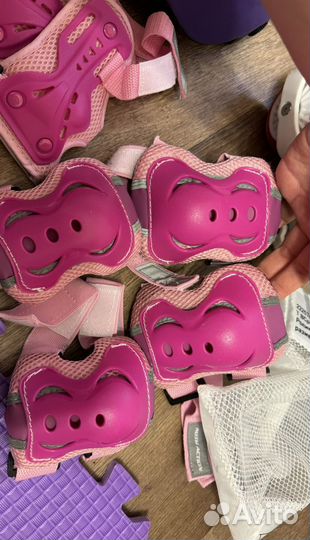 Детские ролики + шлем + защита