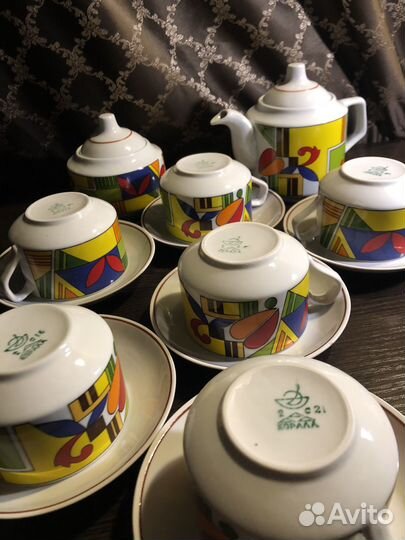 Сервиз чайный СССР Малевич,Коралл, дулево