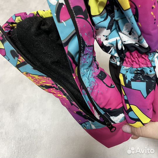 Варежки краги непромокаемые молнии с замком зимние