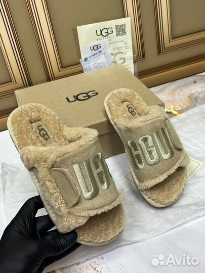 Шлёпанцы мягкие Ugg бежевые 36-40