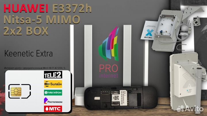 Роутер keenetic Extra huawei E3372 Nitsa-5 mimo BO
