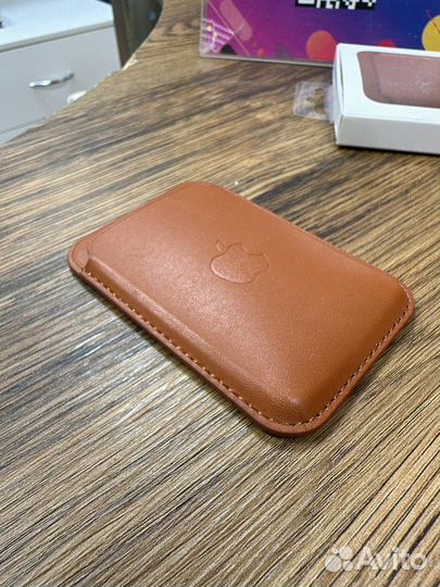 Магнитный чехол для карт Apple Leather Wallet