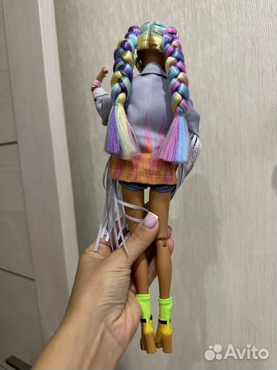 Кукла барби barbie extra радужные косы