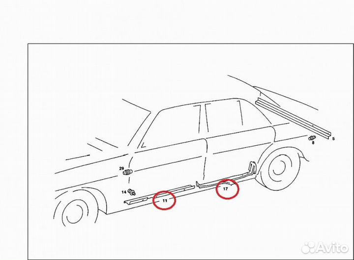 Кабель-канал Mercedes-Benz W123 616.912 2.4