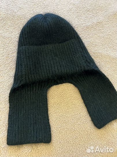 Шапка ушанка женская зимняя вязанная