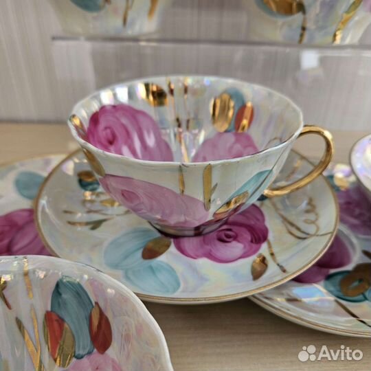 Сервиз чайный Дулево 1970-е гг. Розы