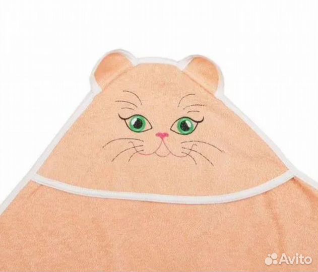 Полотенце уголок киска детское, размер 90*90