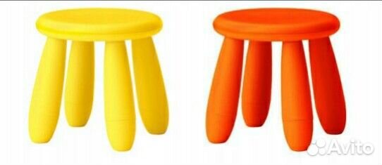 Табуреты 2 шт IKEA Mammut Жёлтый Оранжевый