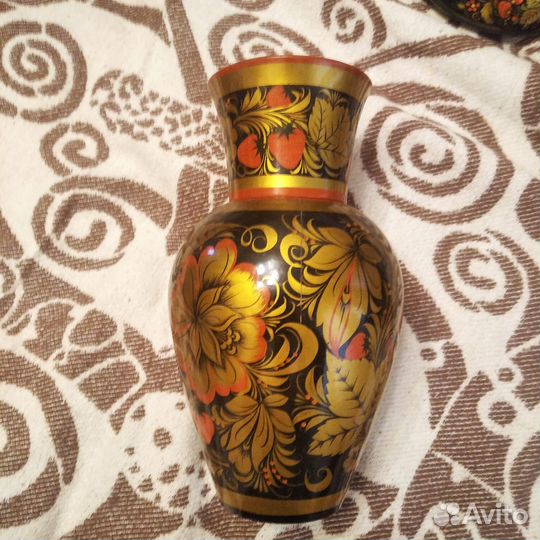 Ваза винтаж СССР Хохлома