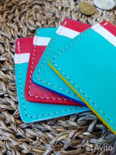 Кошелек картхолдер компактный кожаный