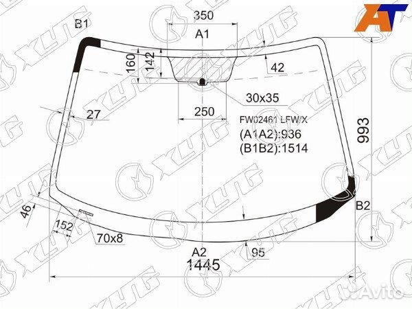 Стекло лобовое mazda mazda3