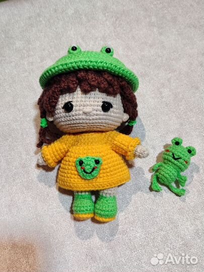 Малышка с лягушонком ручной работы