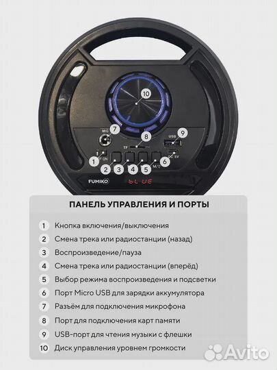 Портативная колонка bluetooth с микрофоном новая