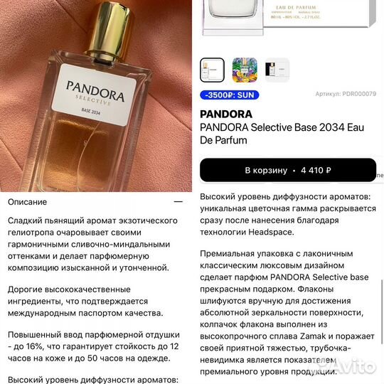 Духи Pandora selective base 2034