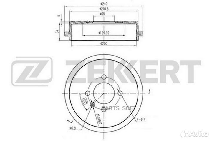 Zekkert BS-5102 Барабан торм. задн. Seat Cordoba I