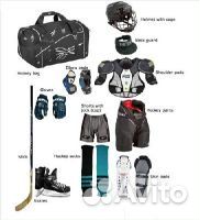 Снаряжение для хоккея с шайбой. Одежда коньки