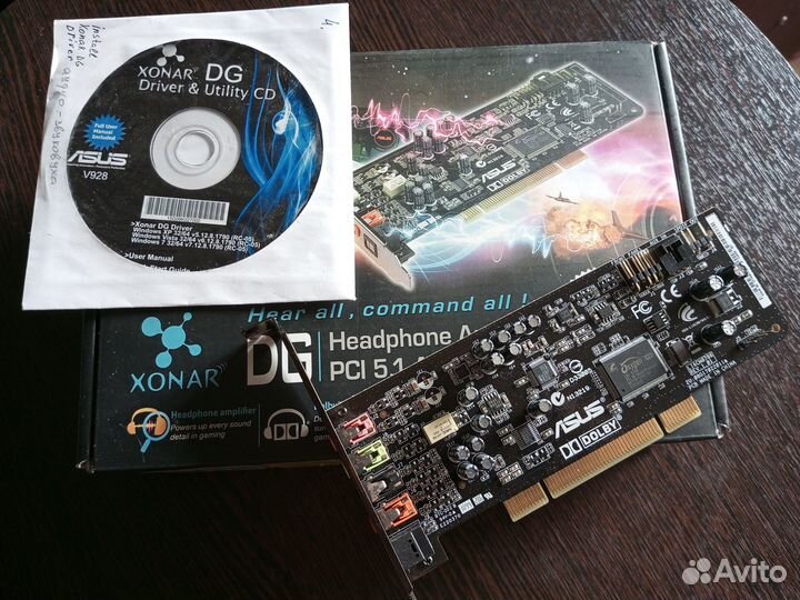 Звуковая карта Xonar DG PCI 5.1 с усилителем для н