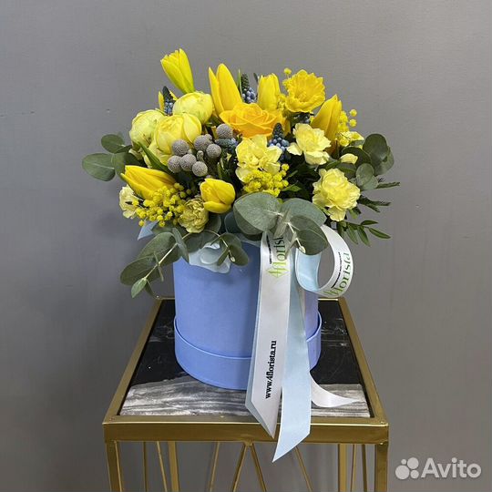 Букет в шляпной коробке 