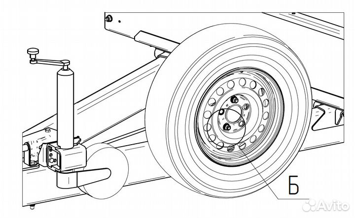 Держатель запасного колеса прицепа мзса 842111.20