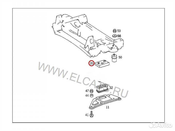 Отбойник передней рессоры MB sprinter W901-W905