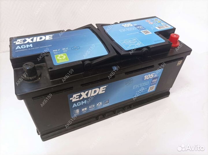 Exide AGM 105Ач. Audi Q7. Touareg. Porsche. BMW X6
