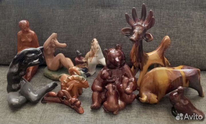 Статуэтки майолика, обливная керамика