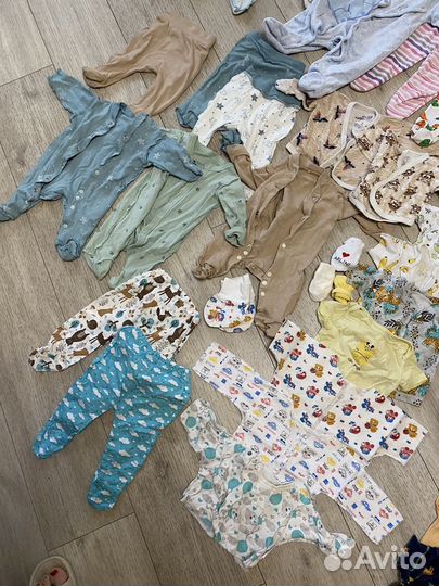 Пакет детских вещей с рождения до 3/4х месяцев
