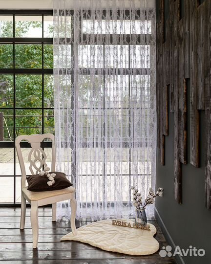 Микросетка с вышивкой тюль Лилиан Белый