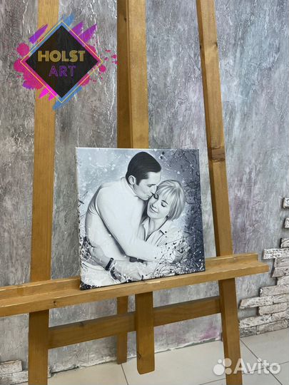 Портрет по фото на холсте