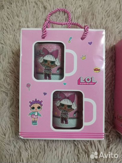 Подарочный набор лол(L.O.L) 2 кружки+2 ложки