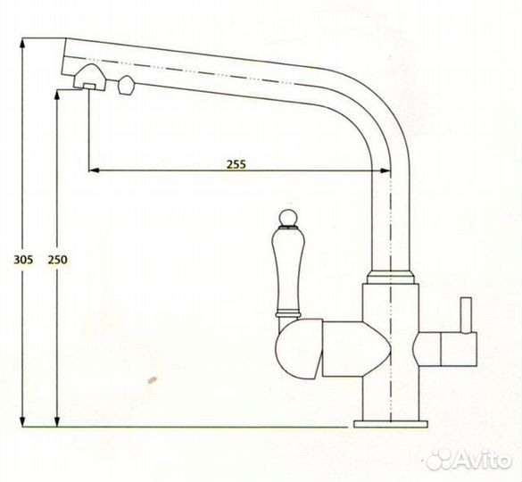 Смеситель для кухни с подкл фильтра Kaiser 31144-3