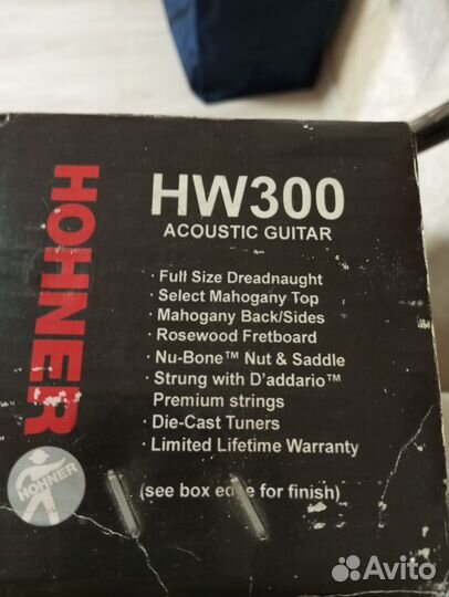 Акустическая гитара Hohner HW-300G-TB. Торг